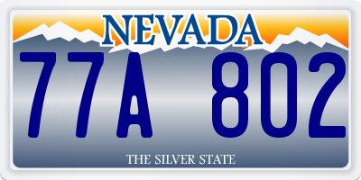NV license plate 77A802