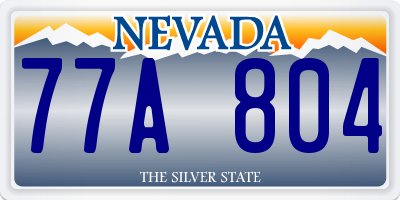 NV license plate 77A804