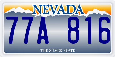 NV license plate 77A816