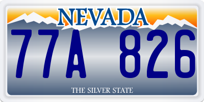 NV license plate 77A826