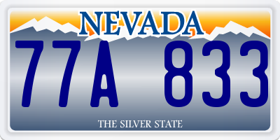 NV license plate 77A833