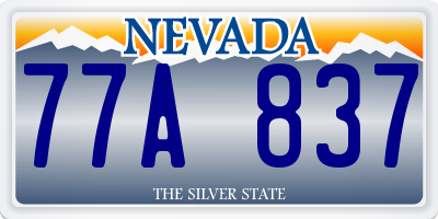 NV license plate 77A837