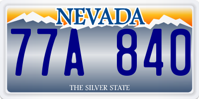 NV license plate 77A840