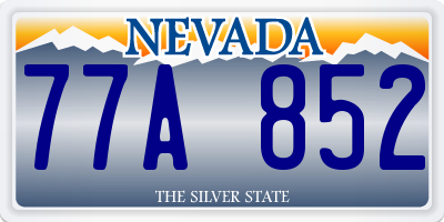NV license plate 77A852