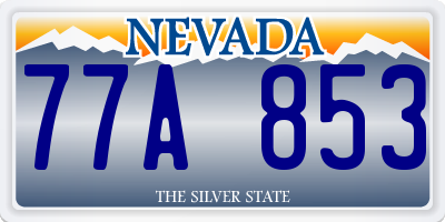 NV license plate 77A853