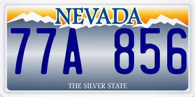 NV license plate 77A856