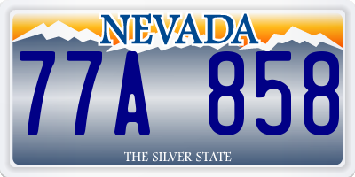 NV license plate 77A858
