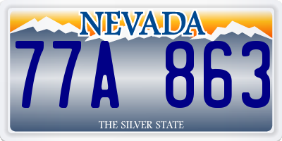 NV license plate 77A863