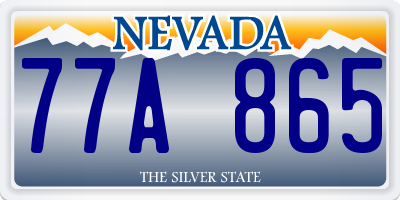 NV license plate 77A865