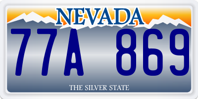 NV license plate 77A869