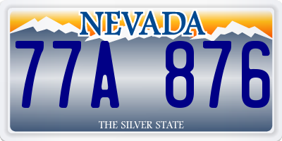 NV license plate 77A876