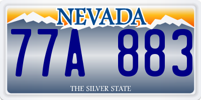 NV license plate 77A883