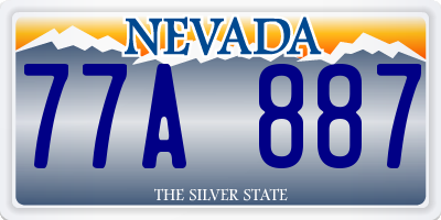 NV license plate 77A887