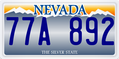 NV license plate 77A892