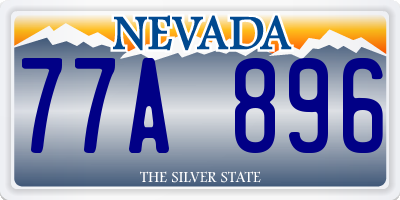 NV license plate 77A896