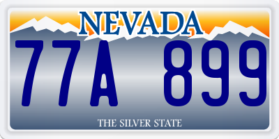 NV license plate 77A899