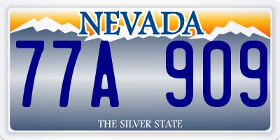 NV license plate 77A909