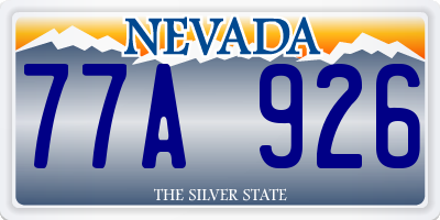 NV license plate 77A926