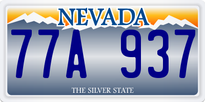 NV license plate 77A937