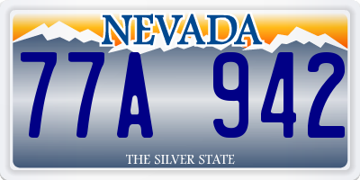 NV license plate 77A942