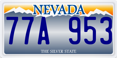 NV license plate 77A953