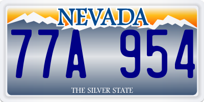 NV license plate 77A954