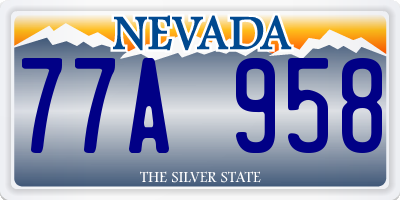NV license plate 77A958