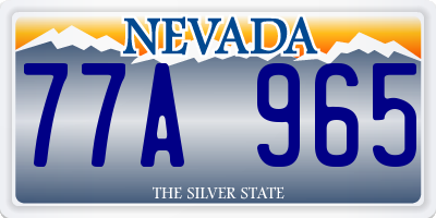 NV license plate 77A965