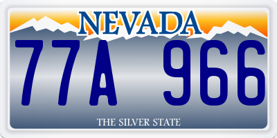 NV license plate 77A966