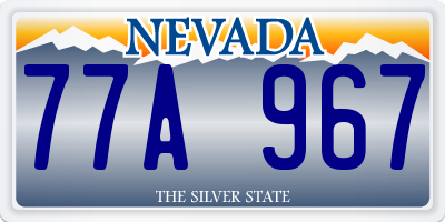 NV license plate 77A967