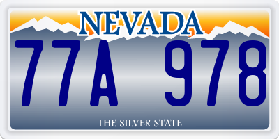 NV license plate 77A978