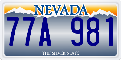 NV license plate 77A981