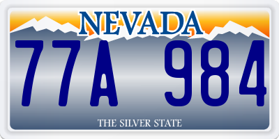 NV license plate 77A984