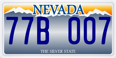 NV license plate 77B007