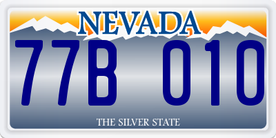 NV license plate 77B010