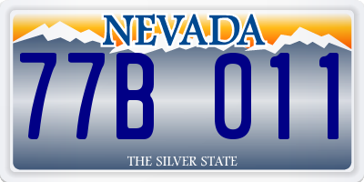 NV license plate 77B011