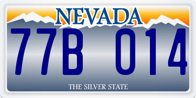 NV license plate 77B014