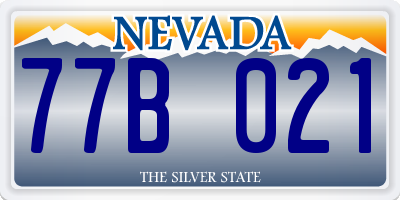 NV license plate 77B021