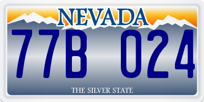 NV license plate 77B024