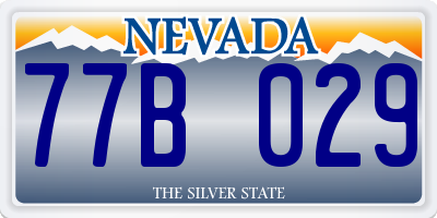 NV license plate 77B029