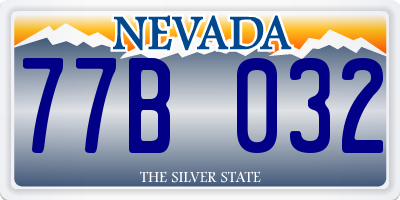 NV license plate 77B032