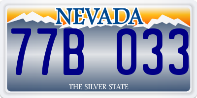 NV license plate 77B033