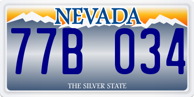 NV license plate 77B034