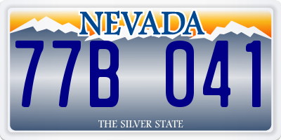 NV license plate 77B041