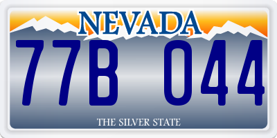 NV license plate 77B044