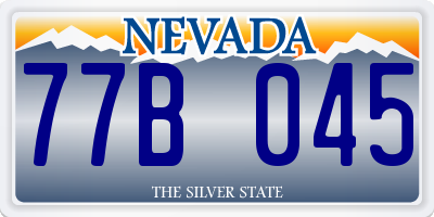 NV license plate 77B045