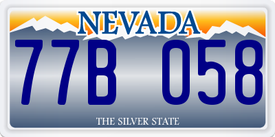 NV license plate 77B058