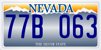 NV license plate 77B063