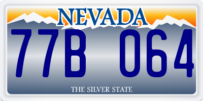 NV license plate 77B064