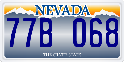 NV license plate 77B068